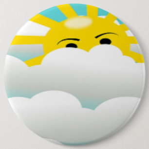 HIDING SUN 6 CM ROUND BADGE