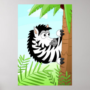 Hiding Zebra Poster