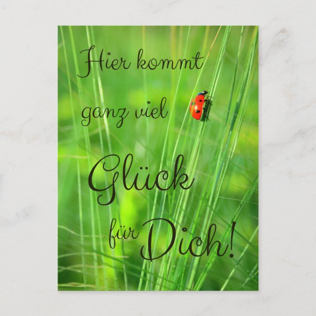 Hier kommt ganz viel Glück für Dich! Postcard (Front)