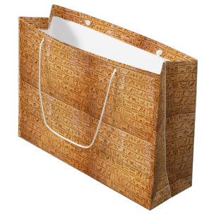 Hieroglyph Ancient Egypt Language Engraved Text    Large Gift Bag
