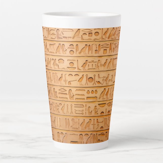 Hieroglyph Ancient Egypt Language Engraved Text    Latte Mug (Front)