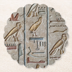 Hieroglyph Ancient Egypt Language Engraved Text Paper Coaster