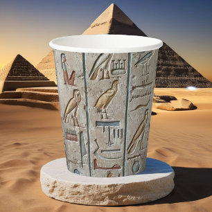 Hieroglyph Ancient Egypt Language Engraved Text Paper Cups