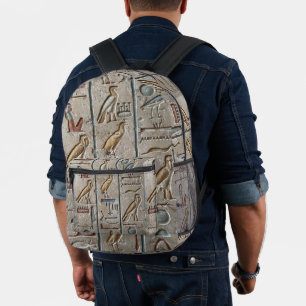Hieroglyph Ancient Egypt Language Engraved Text    Printed Backpack
