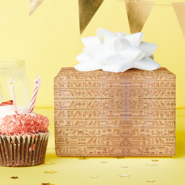Hieroglyph Ancient Egypt Language Engraved Text    Wrapping Paper (Birthday Party)