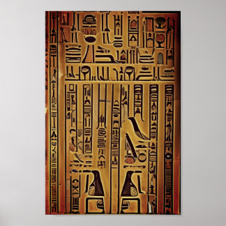 Hieroglyph wall poster