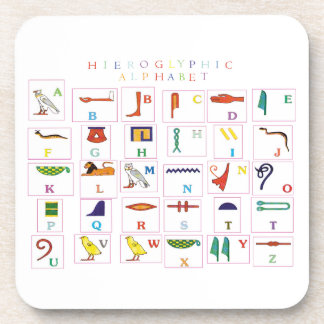 Hieroglyphic Alphabet beverage coaster