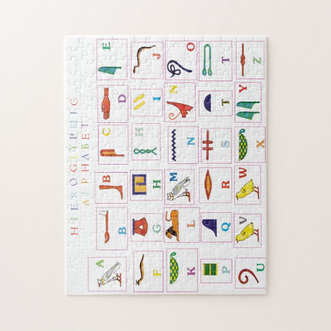 Hieroglyphic Alphabet jigsaw puzzle (Vertical)