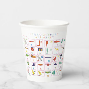 Hieroglyphic Alphabet Paper Cups