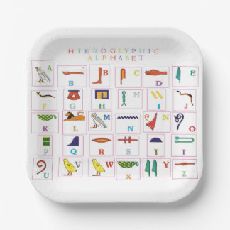Hieroglyphic Alphabet Paper Plate
