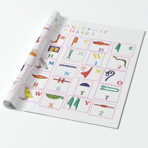 Hieroglyphic Alphabet Wrapping Paper