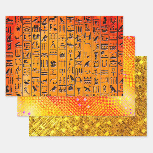 Hieroglyphics, Freesia and Arco Sampler Wrapping Paper Sheet