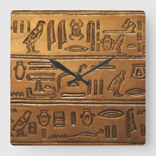 Hieroglyphs 2014-1020 square wall clock
