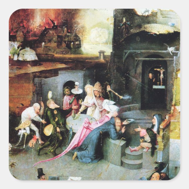 Hieronymus Bosch painting art Square Sticker (Front)
