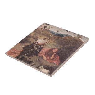 Hieronymus Bosch-St.John the Baptist in Meditation Tile