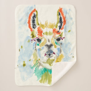 Hifi Llama - Portrait Sherpa Blanket