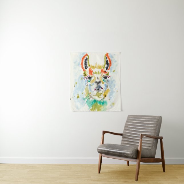 Hifi Llama - Portrait Tapestry (In Situ)