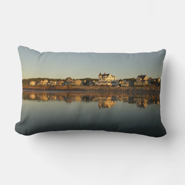 Higgins Beach Bayview Early Morning Reflection Lumbar Cushion (Front)