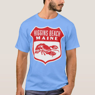 Higgins Beach Maine Retro  Shield Red T-Shirt
