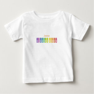 Higgins Beach  Rainbow Typography Personalised Baby T-Shirt