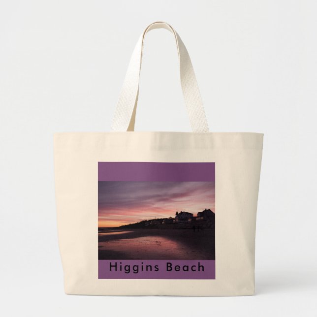 Higgins Beach Sunset Large Tote Bag (Front)