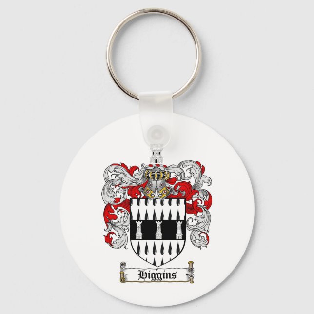 HIGGINS FAMILY CREST -  HIGGINS COAT OF ARMS KEY RING (Front)