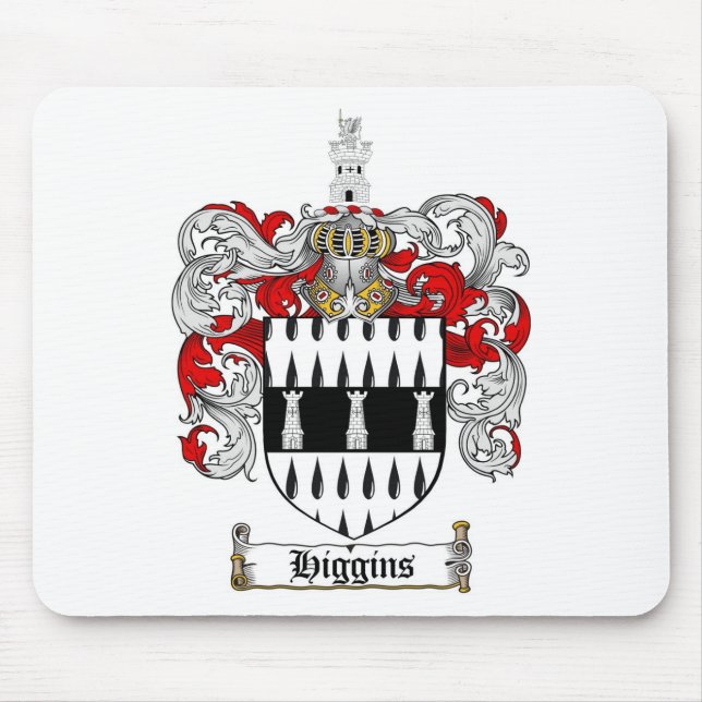 HIGGINS FAMILY CREST -  HIGGINS COAT OF ARMS MOUSE MAT (Front)