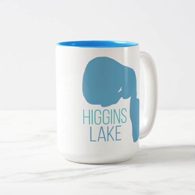 Higgins Lake, Roscommon County, Michigan Two-Tone Coffee Mug (Front Right)