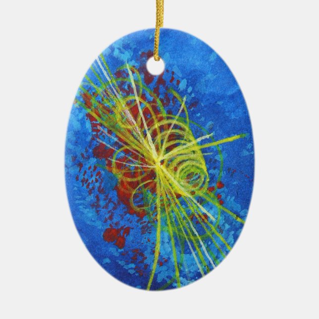 Higgs Boson Porcelain Holiday Ornament (Front)