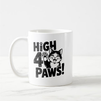 High 4 Paws Cat Coffee Mug