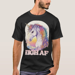 High AF Faded Style 80s Unicorn Design T-Shirt