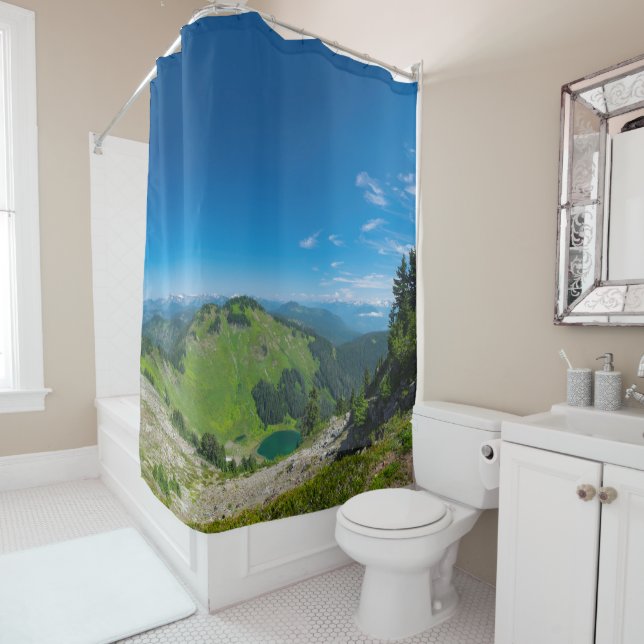 High Alpine Lake Shower Curtain (In Situ)