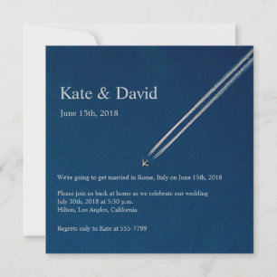 High Altitude Aeroplane Destination Wedding Custom Invitation