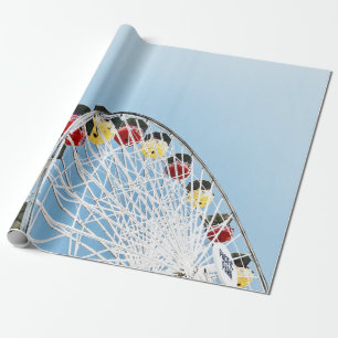 High angle photo of white Ferris wheel in the morn Wrapping Paper