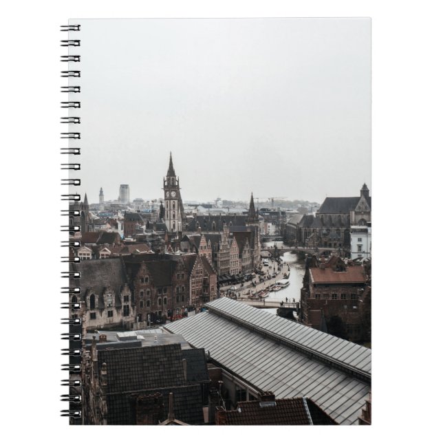 HIGH-ANGLE PHOTOGRAPHY OF CONCRETE HOUSES NOTEBOOK (Front)