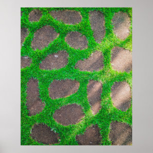 High angle photography of grass field poster