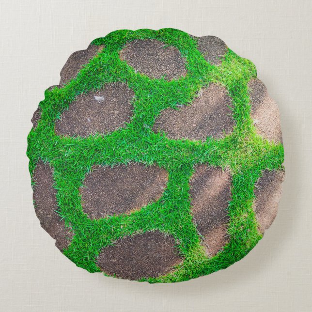 High angle photography of grass field round cushion (Front)