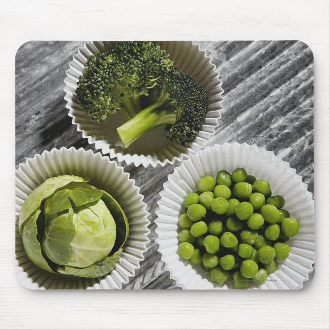 High angle view of vegetables in paper cups mouse mat (Front)