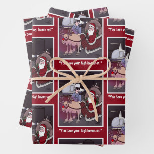 High Beams Holiday Wrapping Paper Sheet