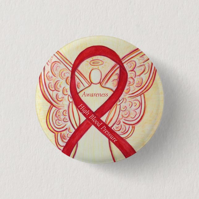 High Blood Pressure Awareness Angel Red Ribbon Pin (Front)
