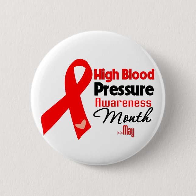 High Blood Pressure Awareness Month 6 Cm Round Badge (Front)
