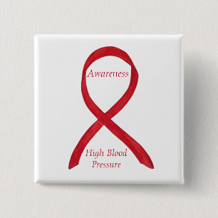 High Blood Pressure Awareness Red Ribbon Pin