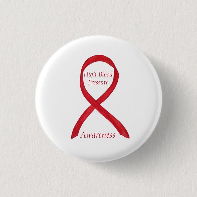 High Blood Pressure Awareness Red Ribbon Pin (Front)