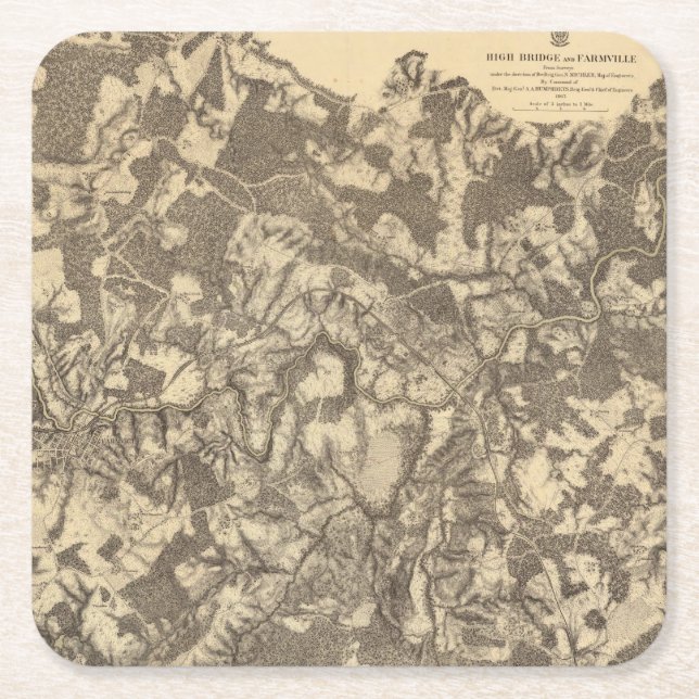 High Bridge and Virginia Square Paper Coaster (Front)