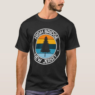 High Bridge New Jersey NJ USA City Pride Retro Sun T-Shirt