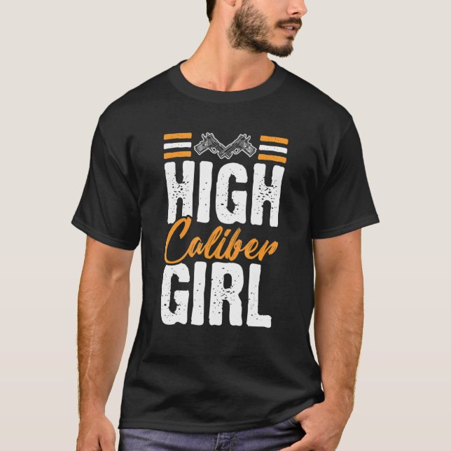High Calibre Girl Women's Gun  2nd Amendment Patri T-Shirt (Front)