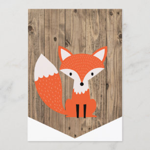 High Chair 1st Birthday Banner Woodland Fox Invitation