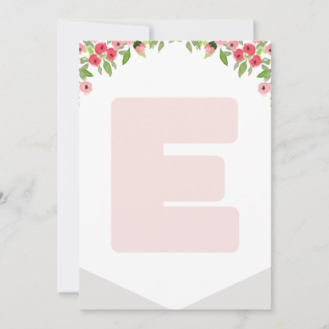 High Chair 1st Birthday Banner woodland Letter E Invitation (Front)