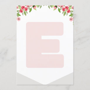 High Chair 1st Birthday Banner woodland Letter E Invitation