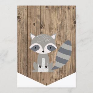 High Chair 1st Birthday Banner Woodland Racoon Invitation